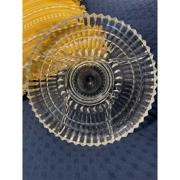 Vintage Kromex glass 12” 5 compartment relish tray. - Picture 6 of 7
